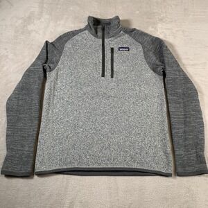 Patagonia Sweater Mens Small Gray Better Sweater 1/4 Zip Pullover Fleece Outdoor